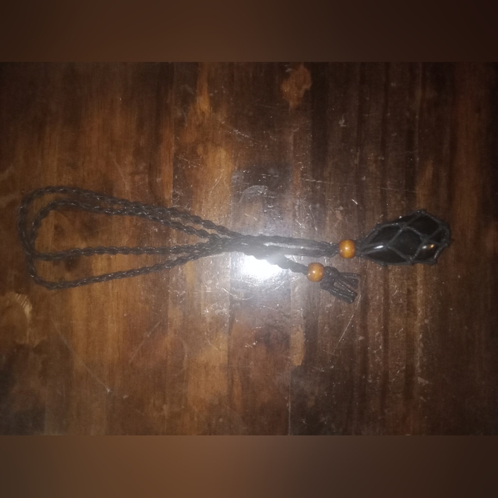 Amber Cabochon With Rope Talisman